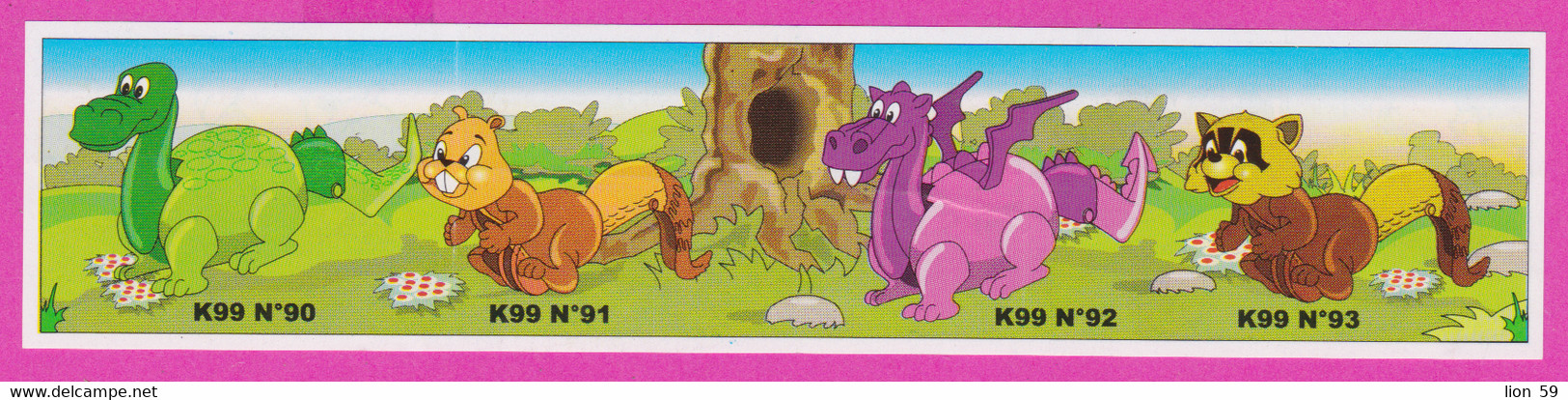 264633 / Instruction Kinder Surprise - K99n.91 Animal +K99n.90+K99n.92+K99n.92 Dinosaur / 14.0 X 3.0 Cm. - Istruzioni