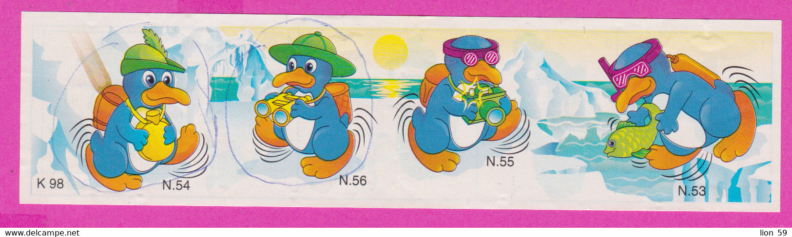 264637 / Instruction Kinder Surprise - K98n.54 Luggage Bag + K98n.56+K98n.55+K98n.53 Duck Fish Binoculars Camera - Istruzioni