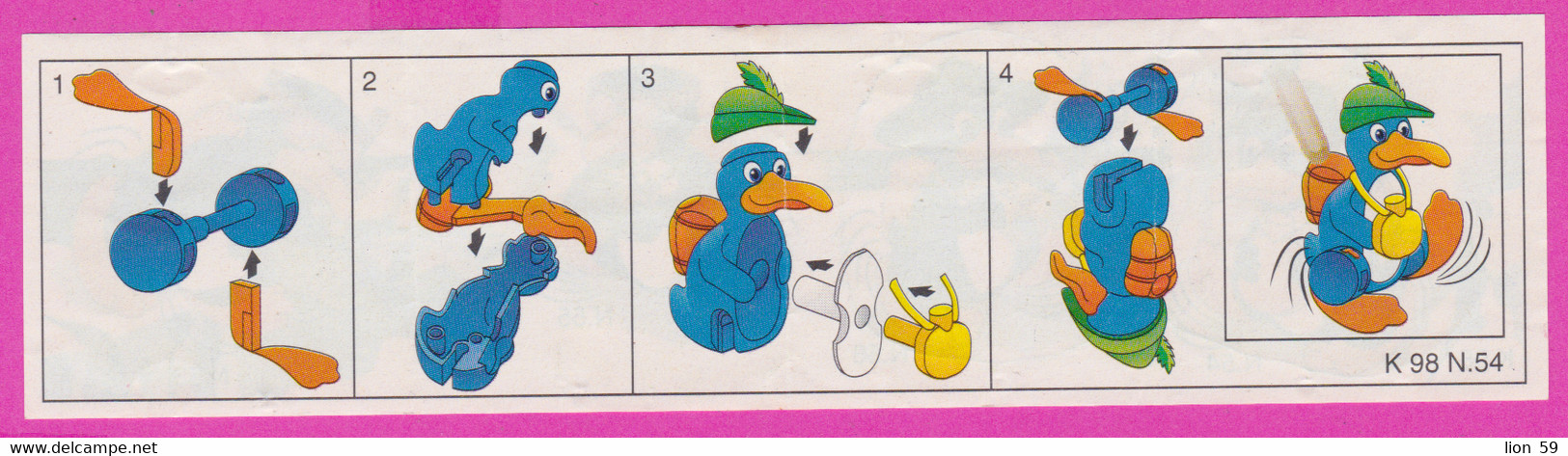 264637 / Instruction Kinder Surprise - K98n.54 Luggage Bag + K98n.56+K98n.55+K98n.53 Duck Fish Binoculars Camera - Istruzioni