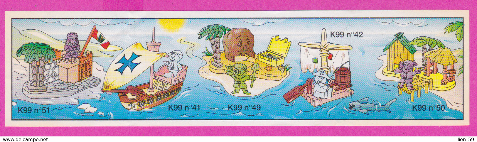 264639 / Instruction Kinder Surprise - K99n.42 Sal Fisherman Fish +K99n.51+K99n.41+K99n.49+K99n.50 / 13.8 X 3.4 Cm. - Istruzioni