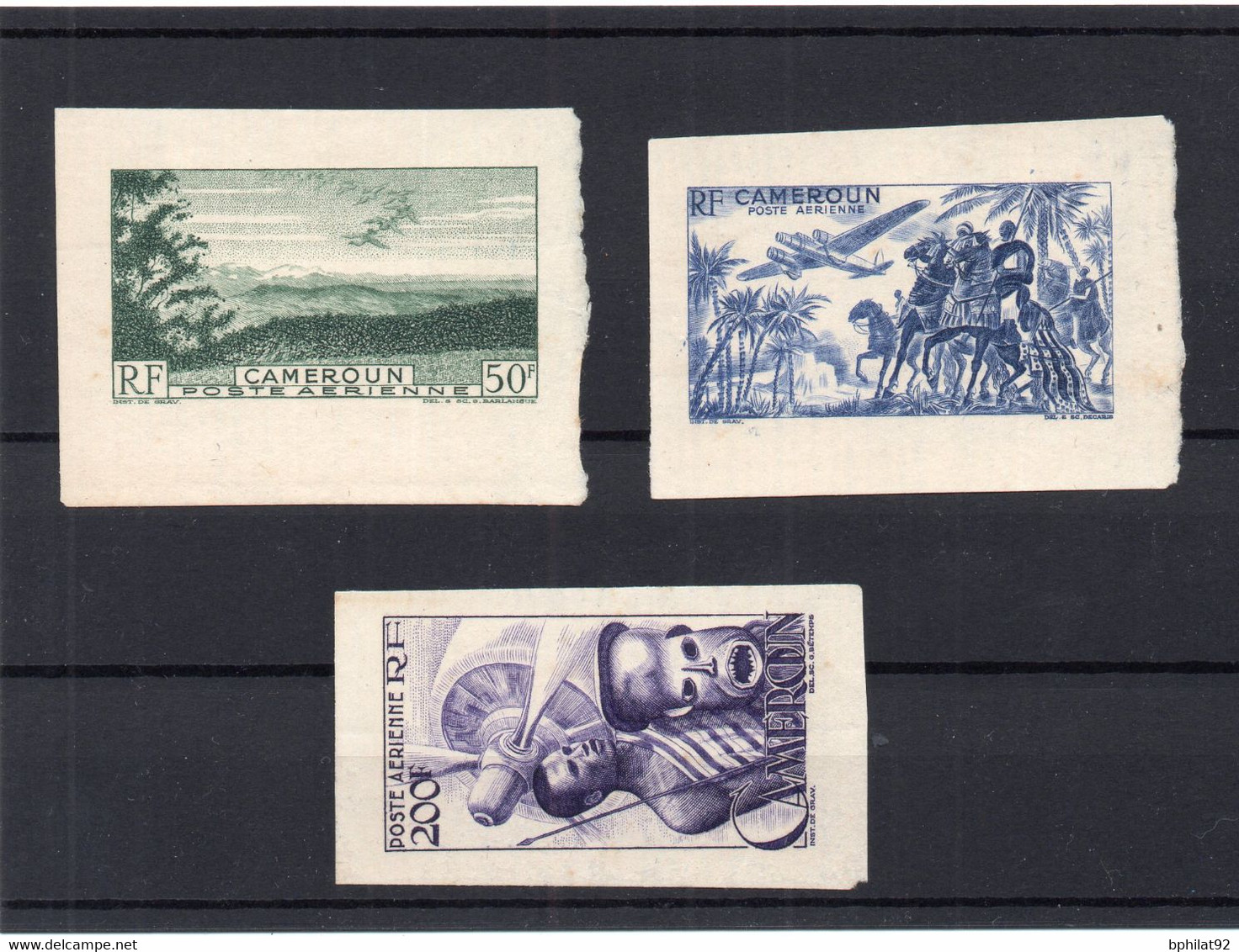!!! CAMEROUN, EPREUVES, ESSAIS DE COULEUR PA N°38, 39, 40 - Unused Stamps
