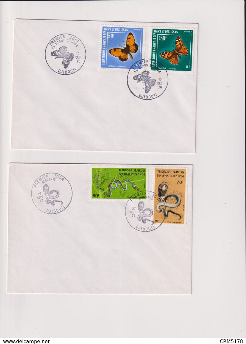 AFARS ET ISSAS-LOT14 ENVELOPPES 1ER. JOUR-non Illustrées VOIR N° TP.++   1975-1976 - Covers & Documents