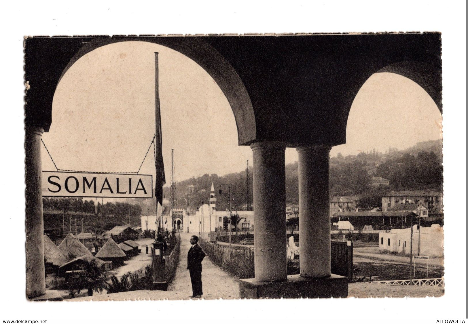 12866 " ESPOSIZIONI TORINO 1928-PADIGLIONE SOMALO " ANIMATA-VERA FOTO-CARTOLINA SPEDITA 1928 - Exposiciones