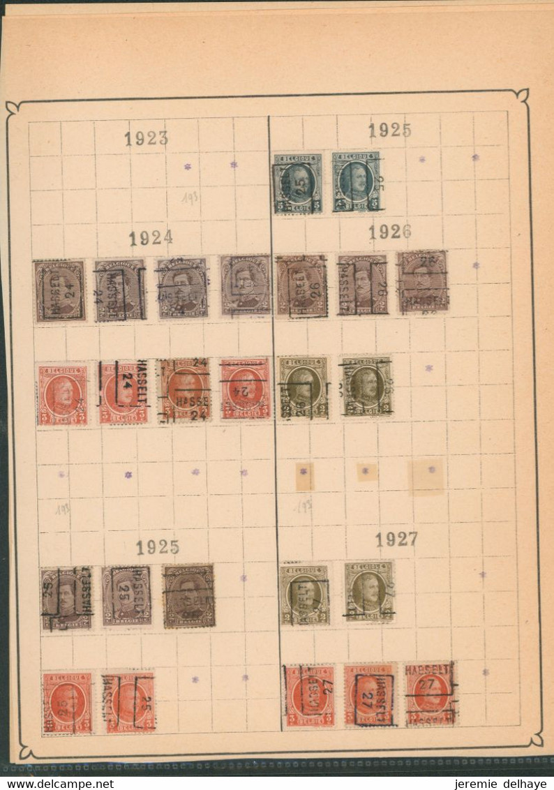 Albert I / Houyoux / Lion Héraldique - Pages De Collection + Plaquette Préo "Hasselt" (1921 > 30) / Cote 240e - Roulettes 1920-29