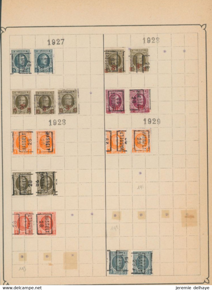 Albert I / Houyoux / Lion Héraldique - Pages De Collection + Plaquette Préo "Hasselt" (1921 > 30) / Cote 240e - Roulettes 1920-29