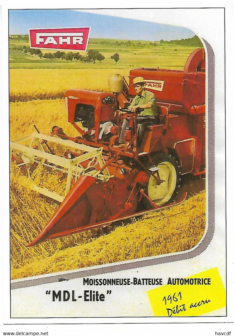 CPM - CENTENAIRE Editions - MATERIEL AGRICOLE - 98 - Moissonneuse -Batteuse FAHR - MDL-Elite - Cultivation