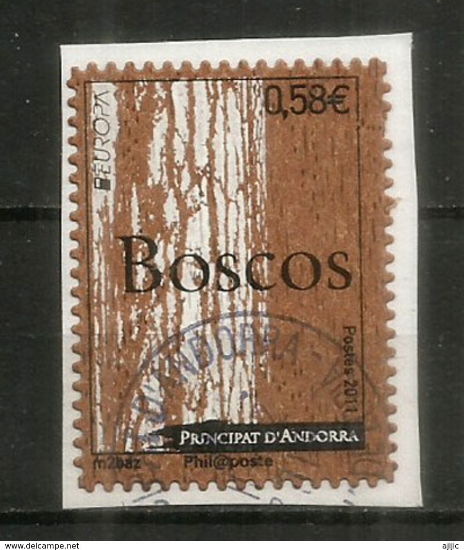 Wood Stamp Andorra. Timbres En Bois (Liège) , Oblitéré Sur Fragment Lettre, 1 ère Qualité - Used Stamps