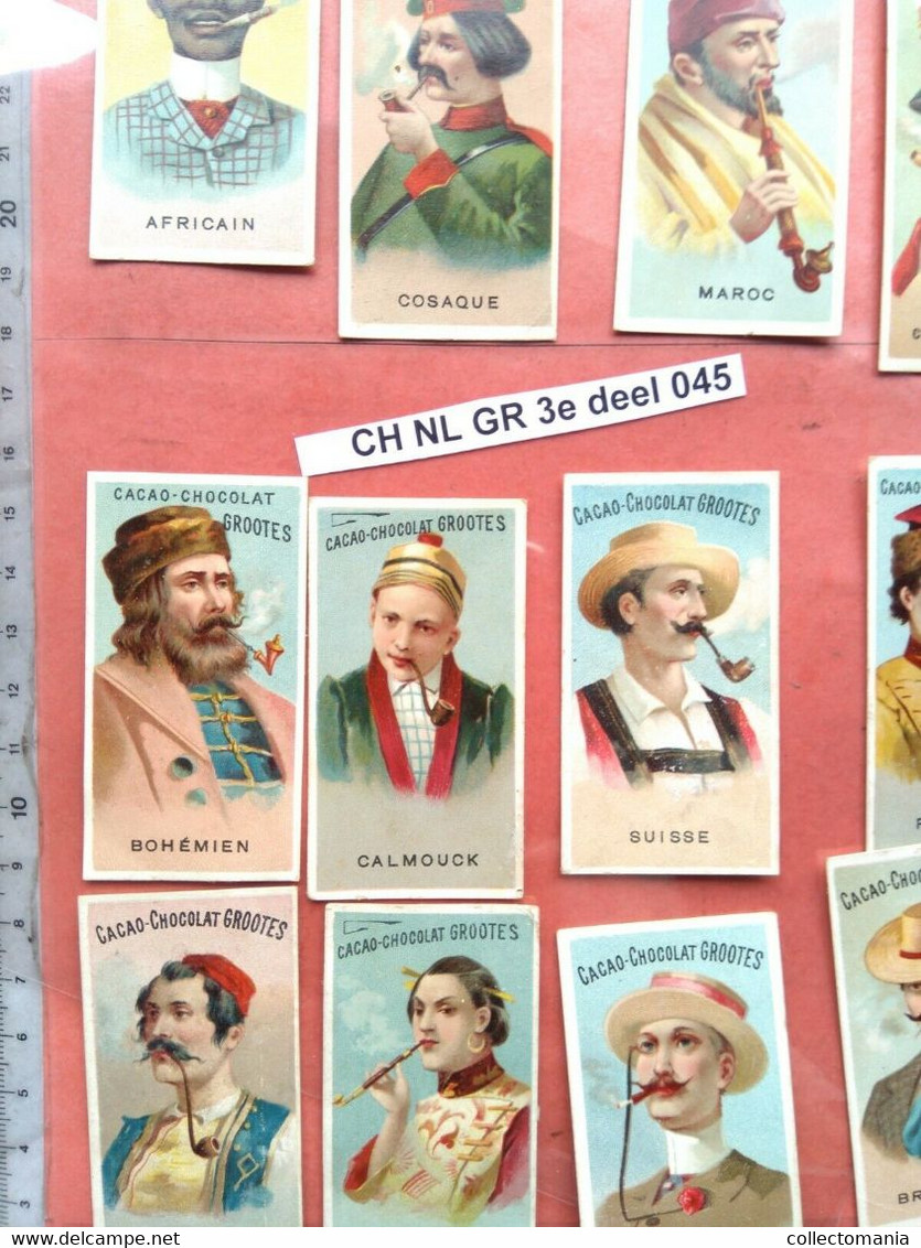 15 Small Chromos, Like Cigarette Cards, C1905 GROOTES Cocoa Chocolate SMOKERS Printed For Germany And France - Antiquariat (bis 1960)