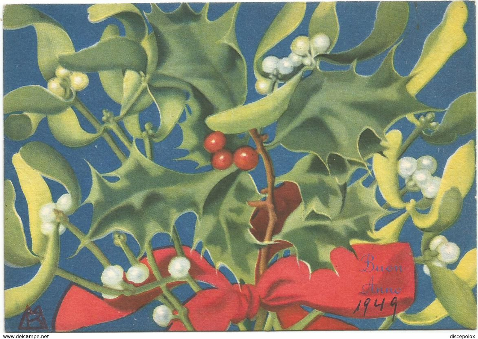 P6076 Piante - Vischio - Agrifoglio - Illustrazione Illustration / Viaggiata 1949 - Toxic Plants