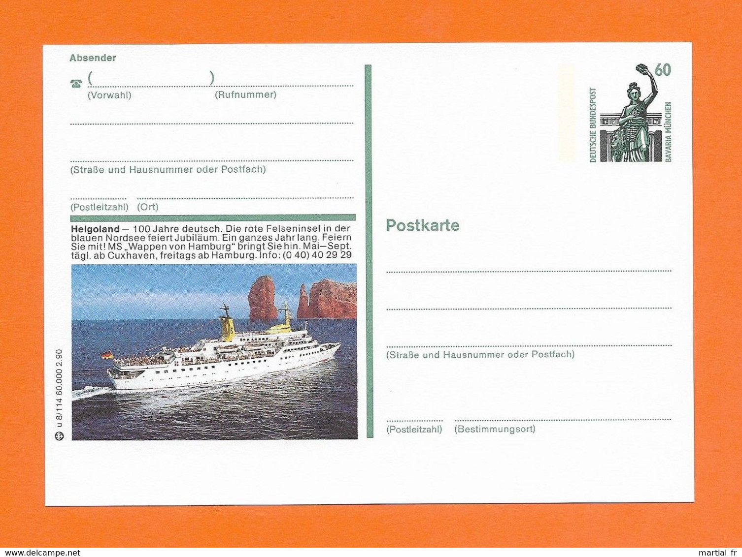 ALLEMAGNE GEOLOGIE FALAISE ROCHER FELSEN HELGOLAND KURINSEL INSEL ILE ISLAND CROISIERE MS WAPPEN VON HAMBURG CUXHAVEN - Islands