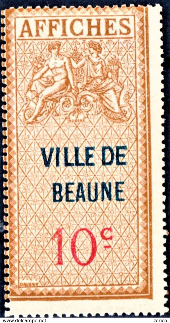 BEAUNE 10c Émission De 1937 Taxes D'affichage FISCAL FISCAUX AFFICHES REVENUE - Sonstige & Ohne Zuordnung