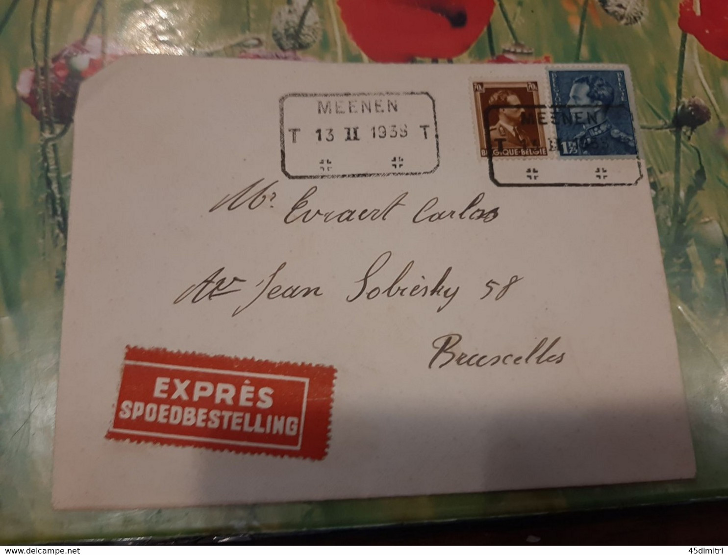 Belgique Courrier Expres 1938- Lot 153 - Briefe U. Dokumente