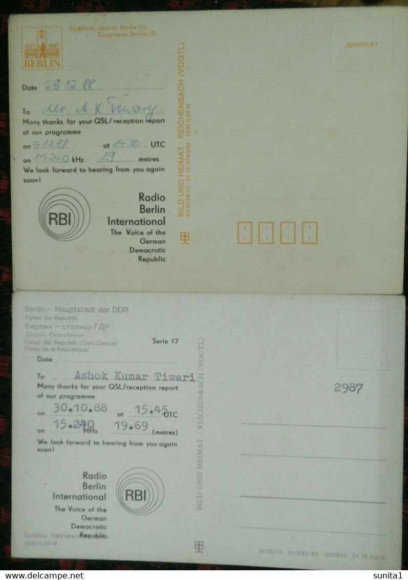 RADIO, TELECOMMUNICATION, DXing, SHORT WAVE LISTENING, Berlin, Germany, DDR, QSL Card - Radio