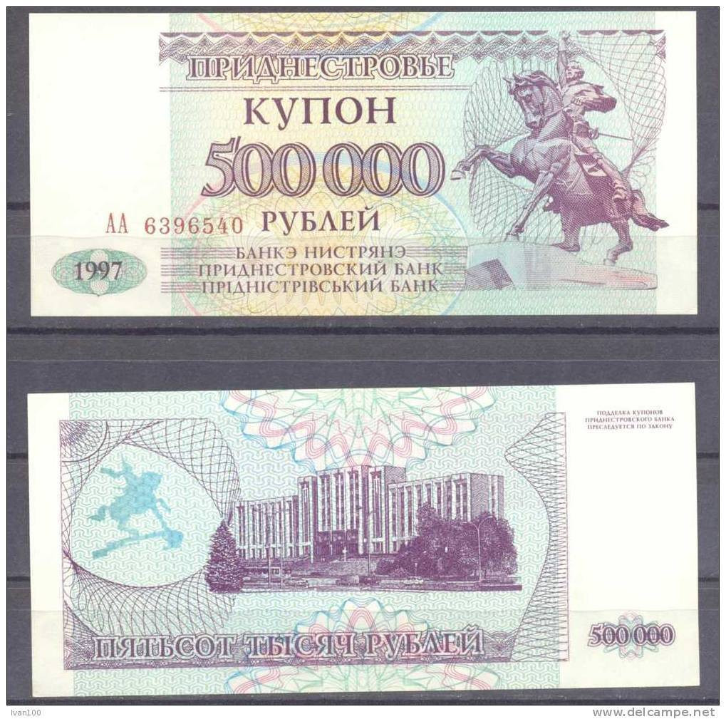 Transnistria, 500,000Rub, 1997,  P-32, UNC - Moldova