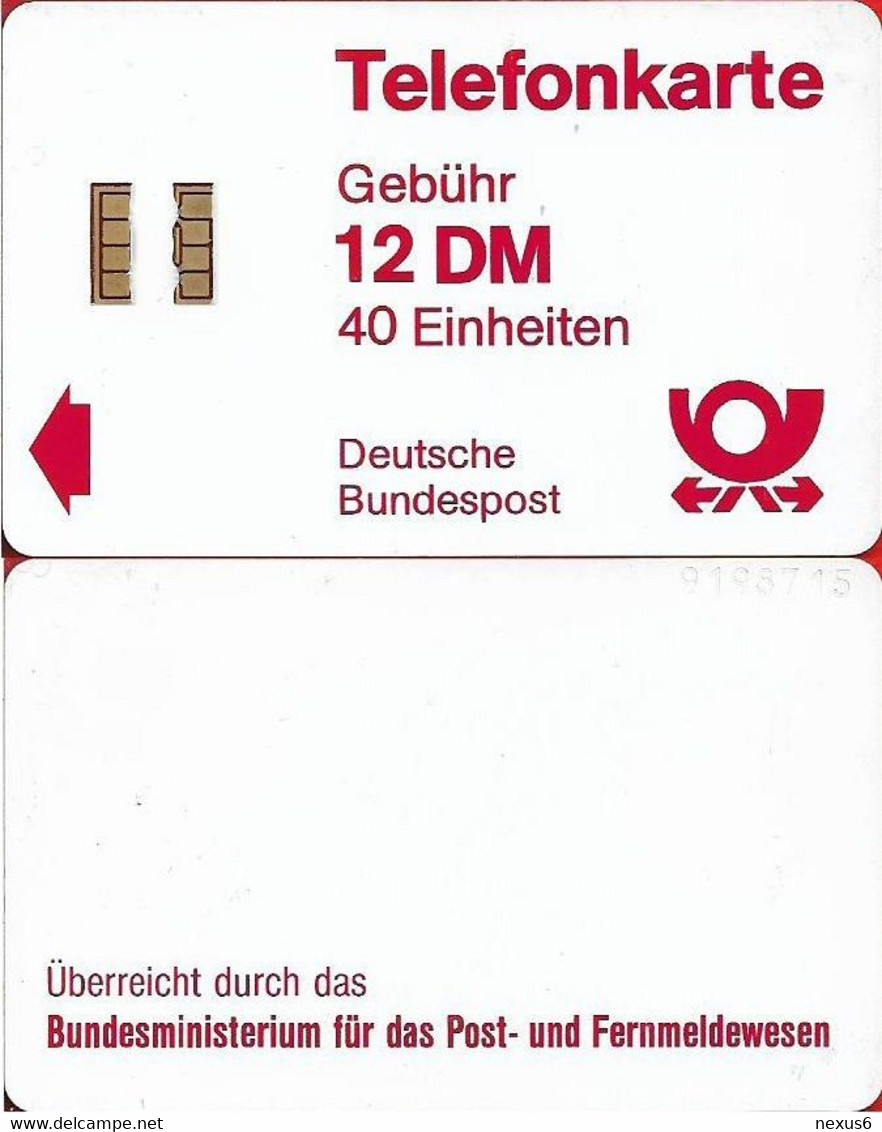 Germany - W 6-87 - Bundesministerium Für Das Post- Und Fernmeldewesen, Cn.9198715, 1987, 40U, 1.000ex, Used - W-Series : Publicitaires - D. Bundespost