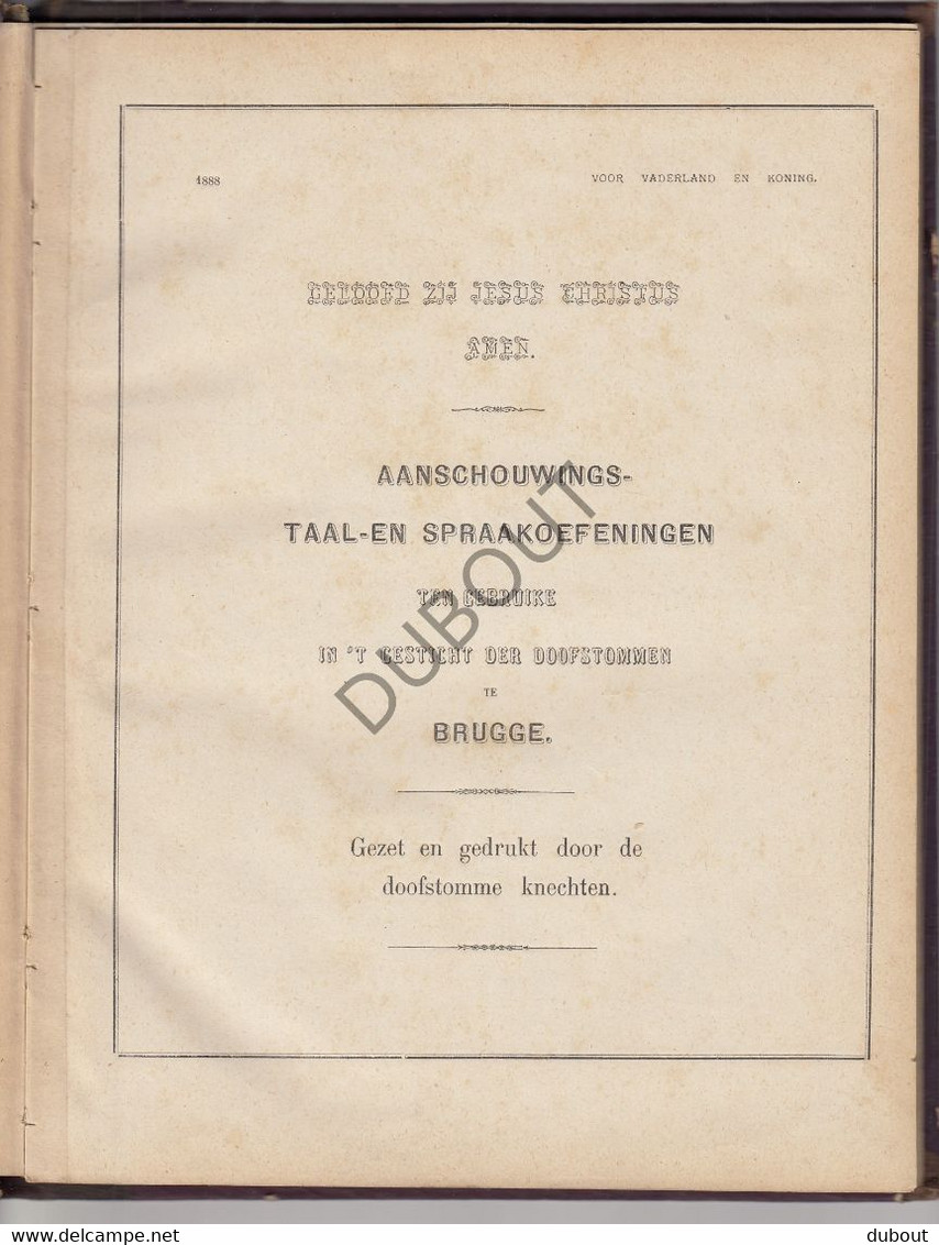 Brugge 1888 Schoolboek Gesticht Der Doofstommen (U359) - Antiguos
