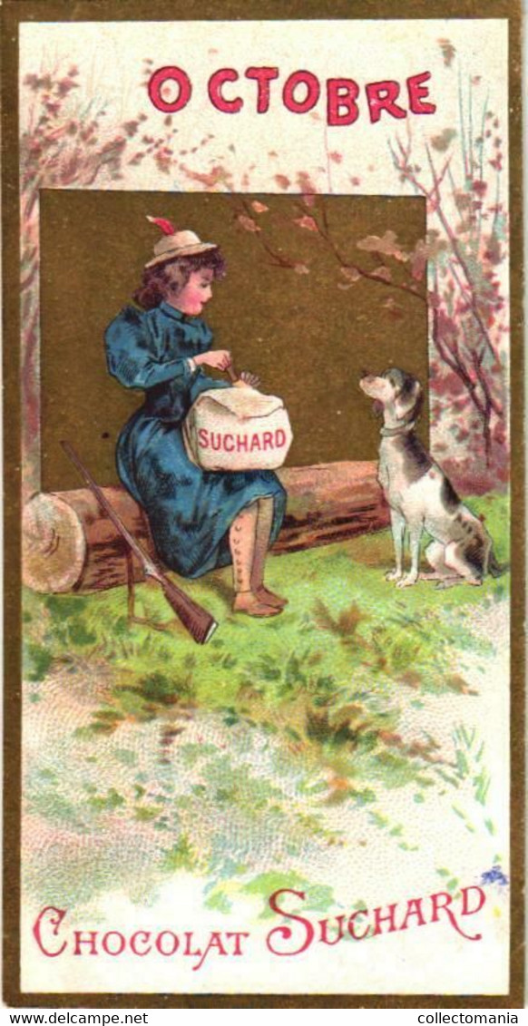 6 Chromo Litho Cards Chocolate SUCHARD Set65B C1898 Months Of The Year August- Chromo Litho - Suchard
