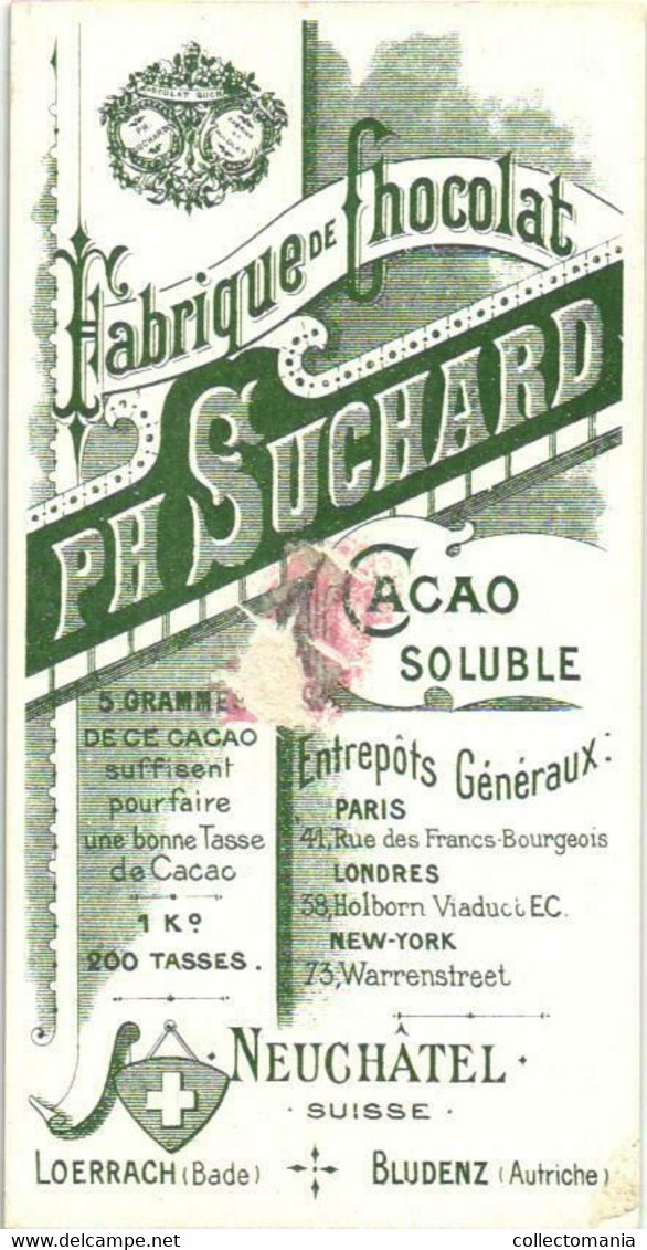 6 chromo litho cards chocolate SUCHARD set65B c1898 Months of the Year August- chromo litho