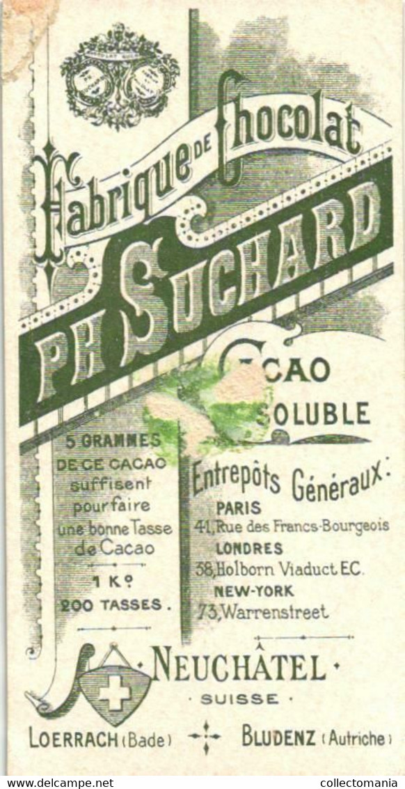 6 chromo litho cards chocolate SUCHARD set65B c1898 Months of the Year August- chromo litho