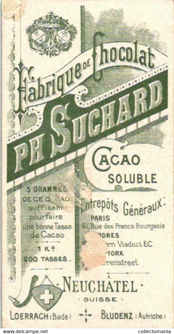 6 chromo litho cards chocolate SUCHARD set65B c1898 Months of the Year August- chromo litho