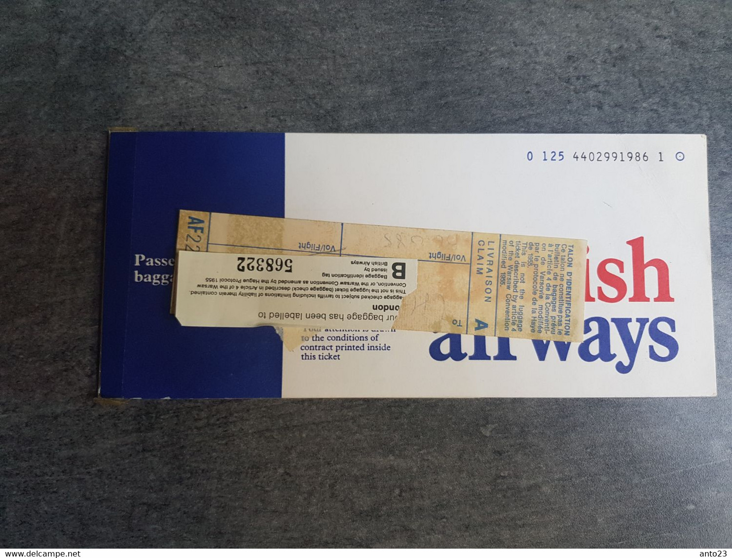 BRITISH AIRWAY BILLET D AVION POUR BERMUDES 1977 - Welt