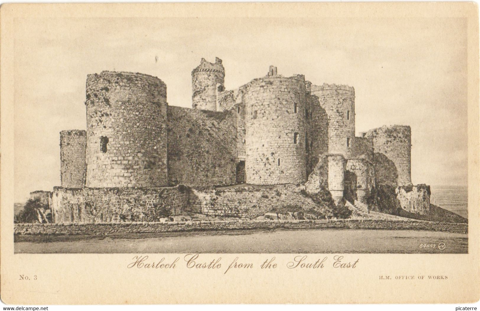 Harlech Castle From The South-East (Ministry Of Works No.3-Valentine's 84449) - Merionethshire