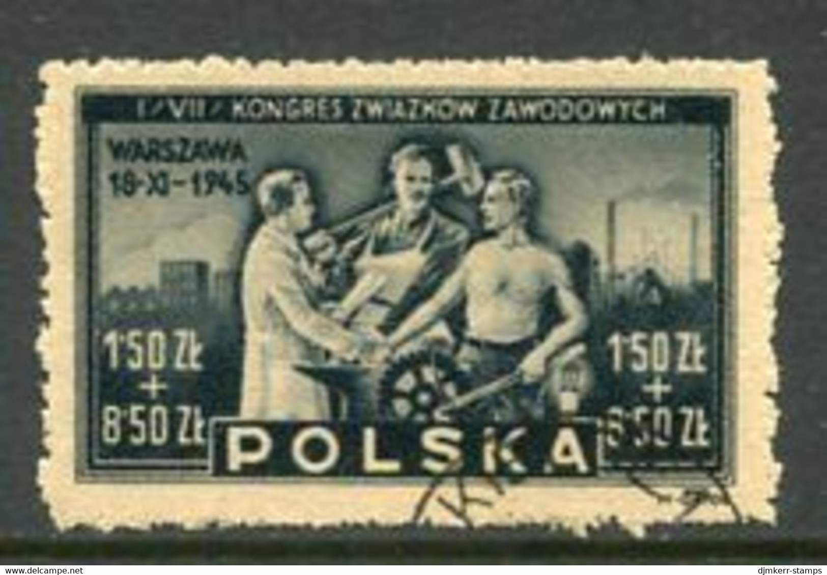 POLAND 1945 Trades Union Congress Used.  Michel 413 - Used Stamps