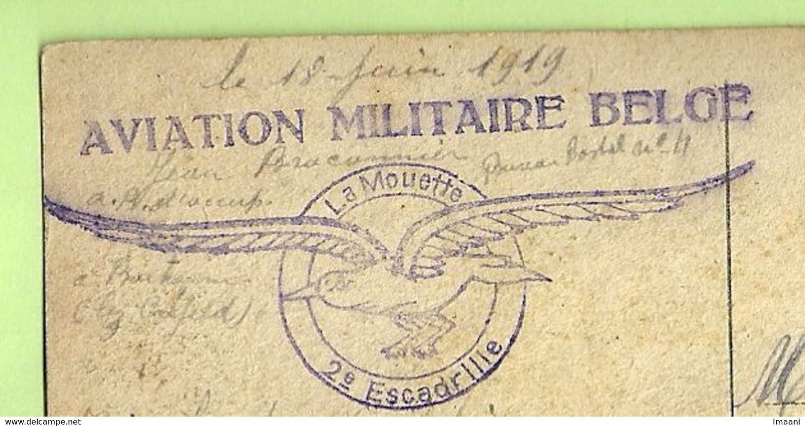 Kaart CREFELD Met Stempel PMB 19/6/19 Met Stempel AVIATION MILITAIRE BELGE / La Mouette- 2°Escadrille (3496) - Armeestempel