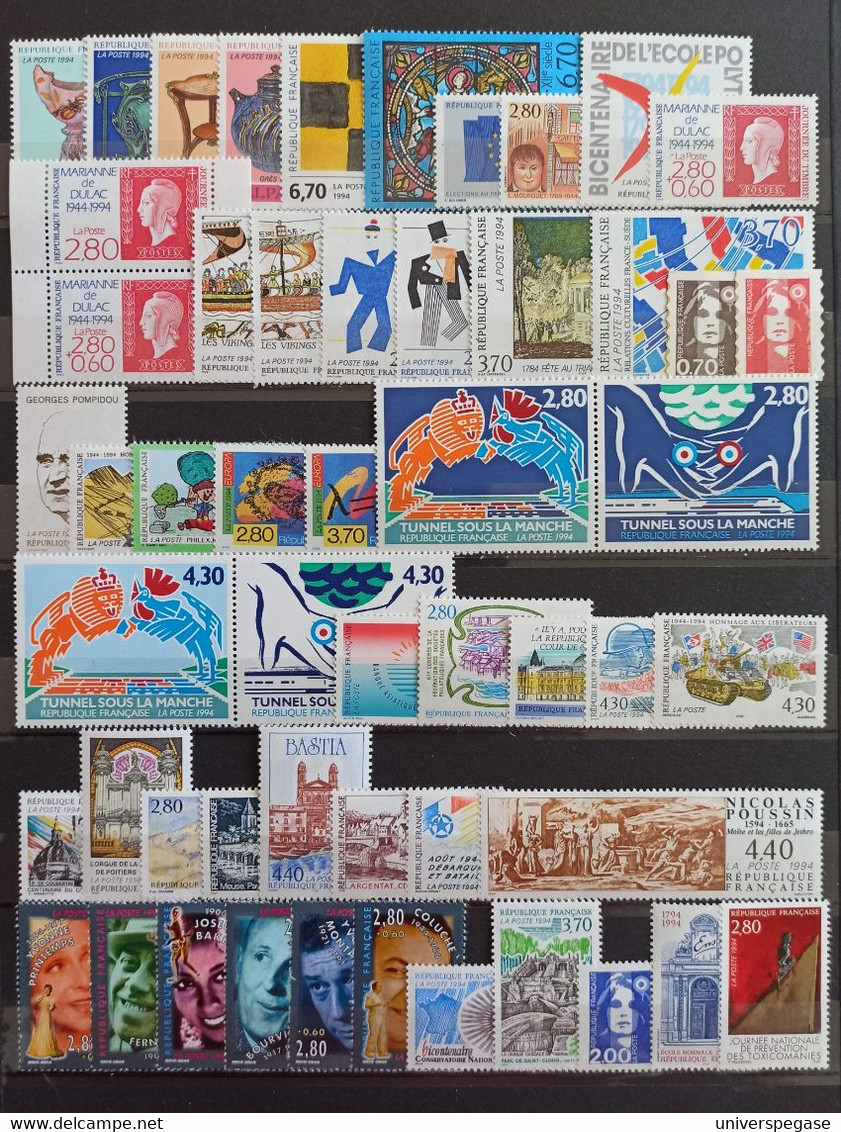 Lot De Timbres De France Neufs** - Année 1994 - Sous Faciale - 1990-1999