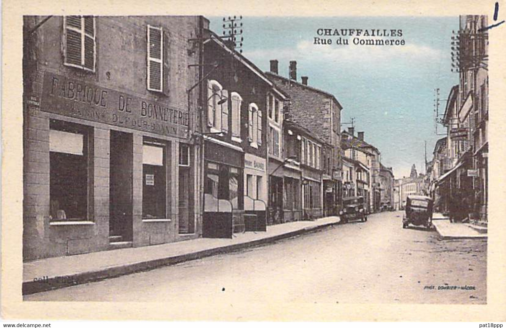 71 - CHAUFFAILLES Rue Du Commerce ( Fabrique Bonneterie DUFOUR-BONNIN ) CPA Village (3.725 H) Haute Saône USINE - Otros & Sin Clasificación