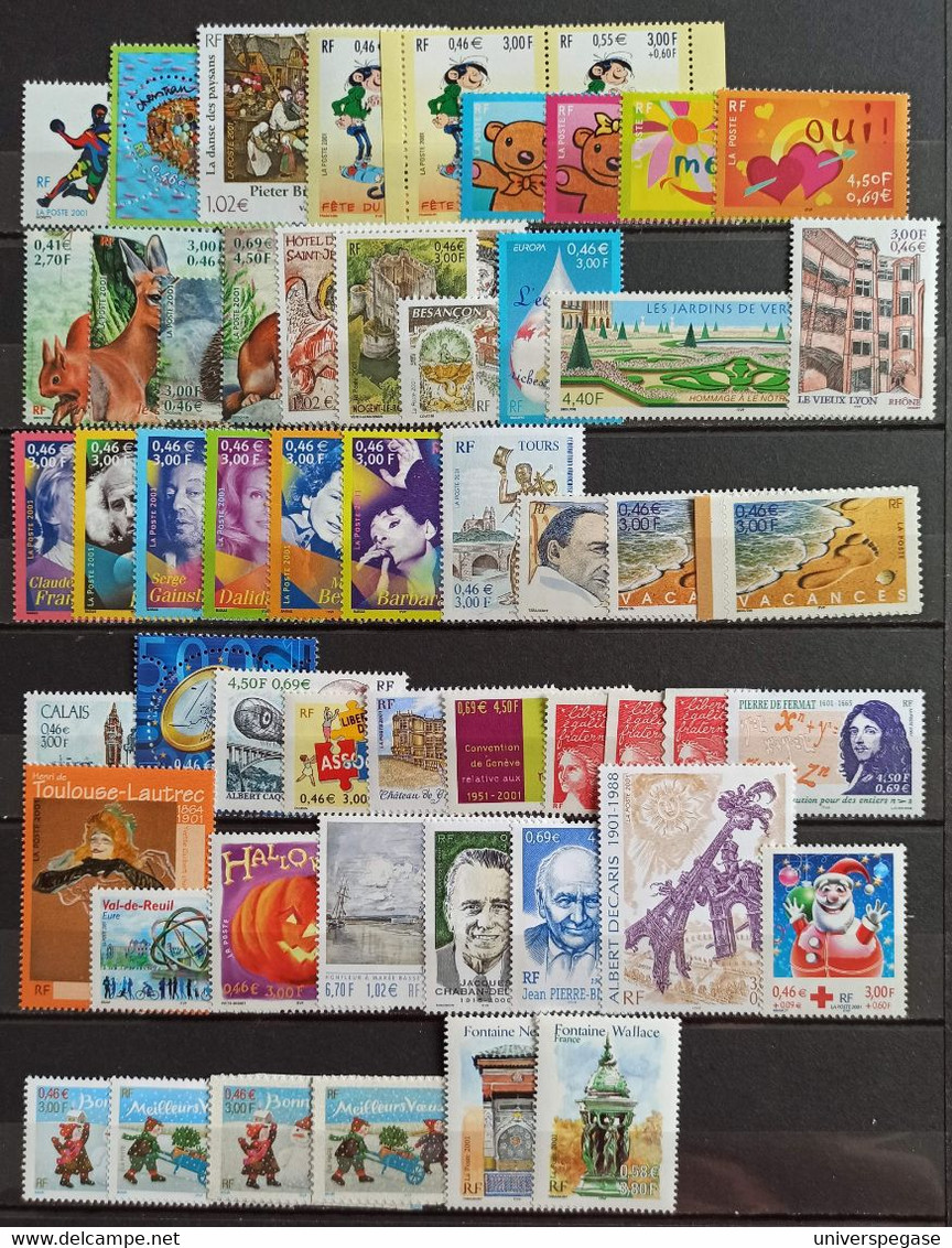 Lot De Timbres De France Neufs** - Année 2001 - 2000-2009