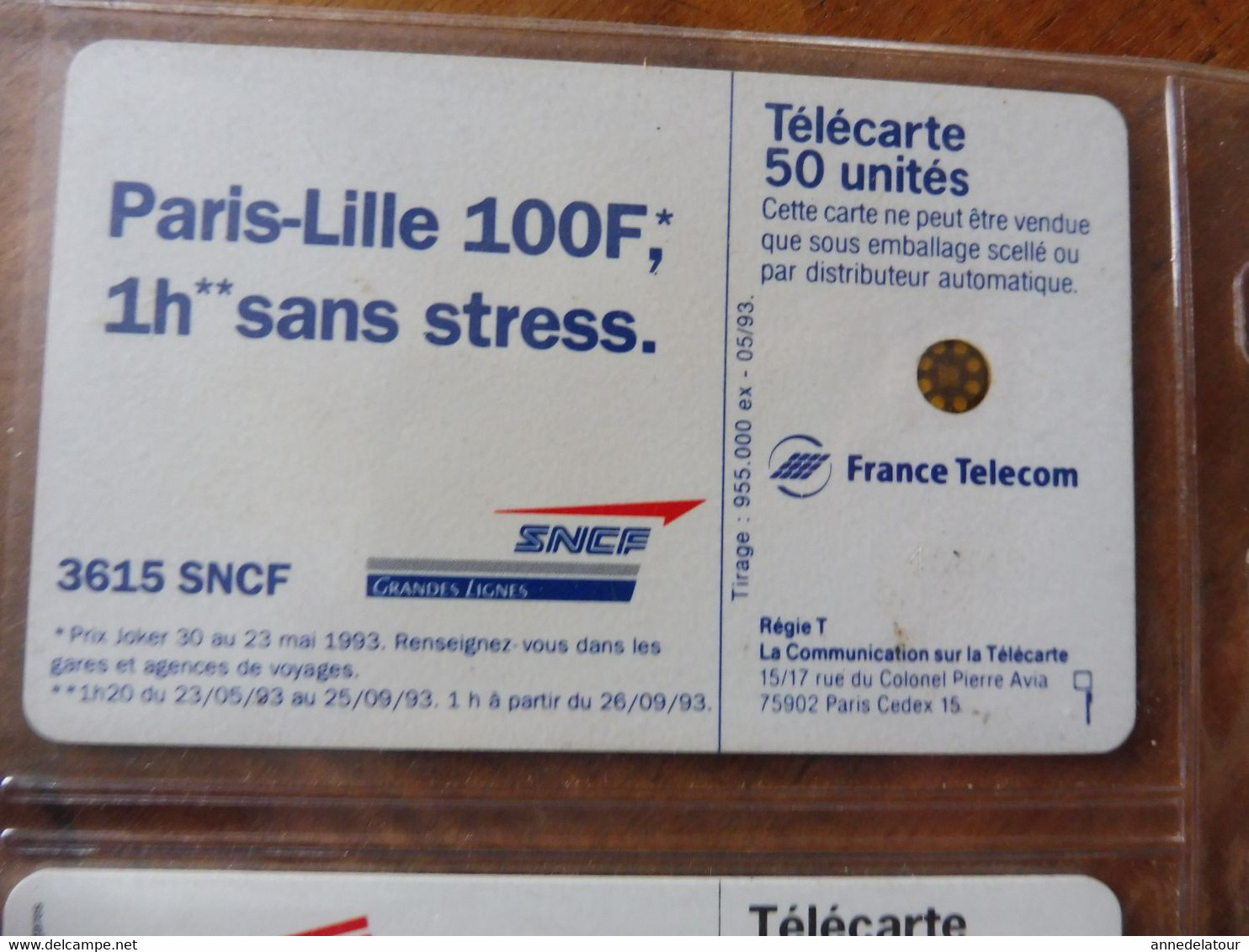 8 télécartes (cartes téléphoniques)  FRANCE TELECOM  avec publicité pour la SNCF  (TGV, RER )