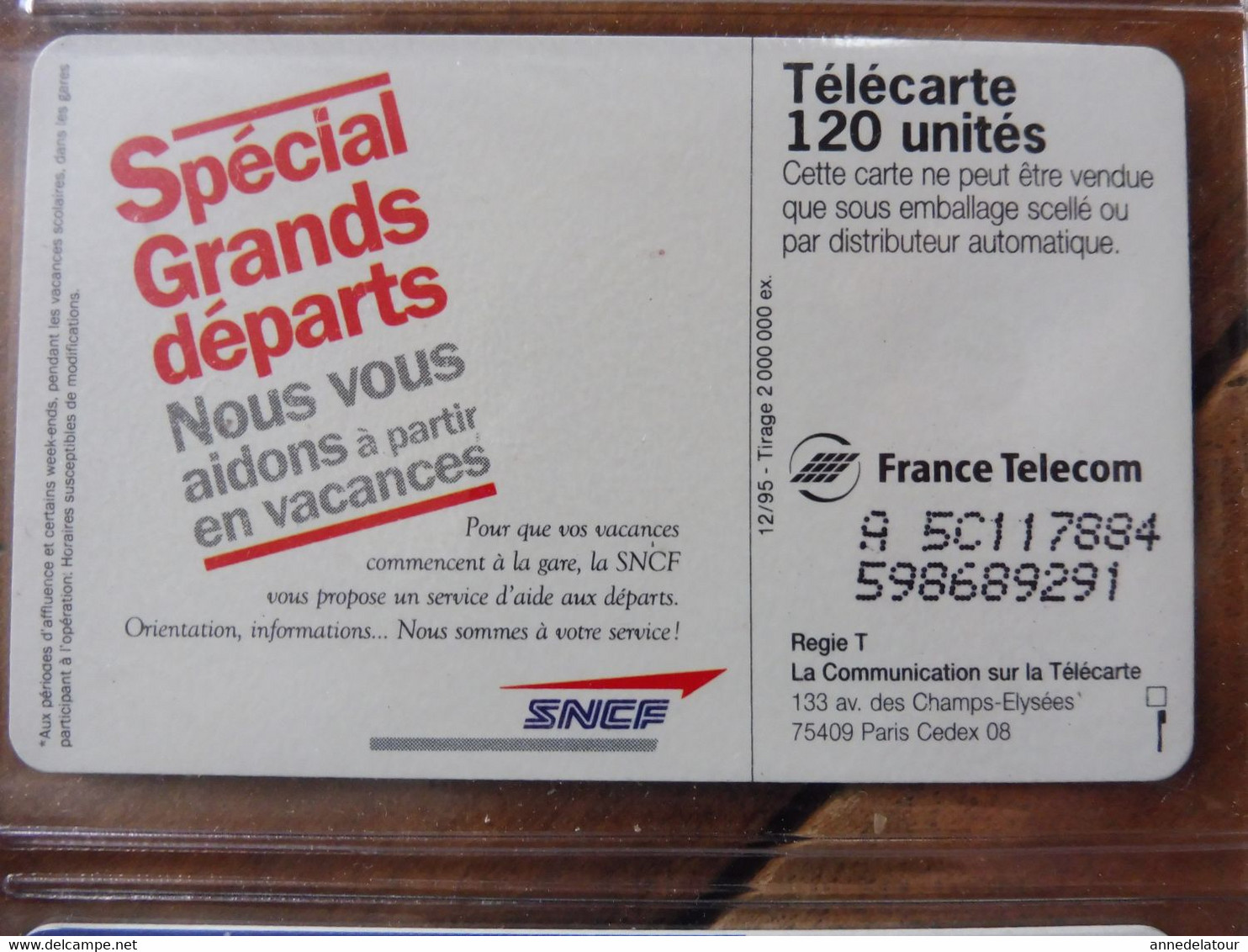 8 télécartes (cartes téléphoniques)  FRANCE TELECOM  avec publicité pour la SNCF  (TGV, RER )