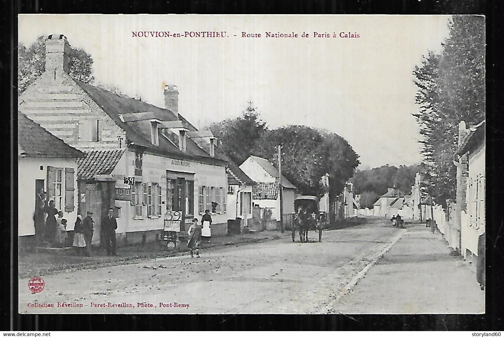 Cpa 8022837 Nouvion En Ponthieu Route Nationale De Paris à Calais , Attelage , Au Bon Marché - Nouvion