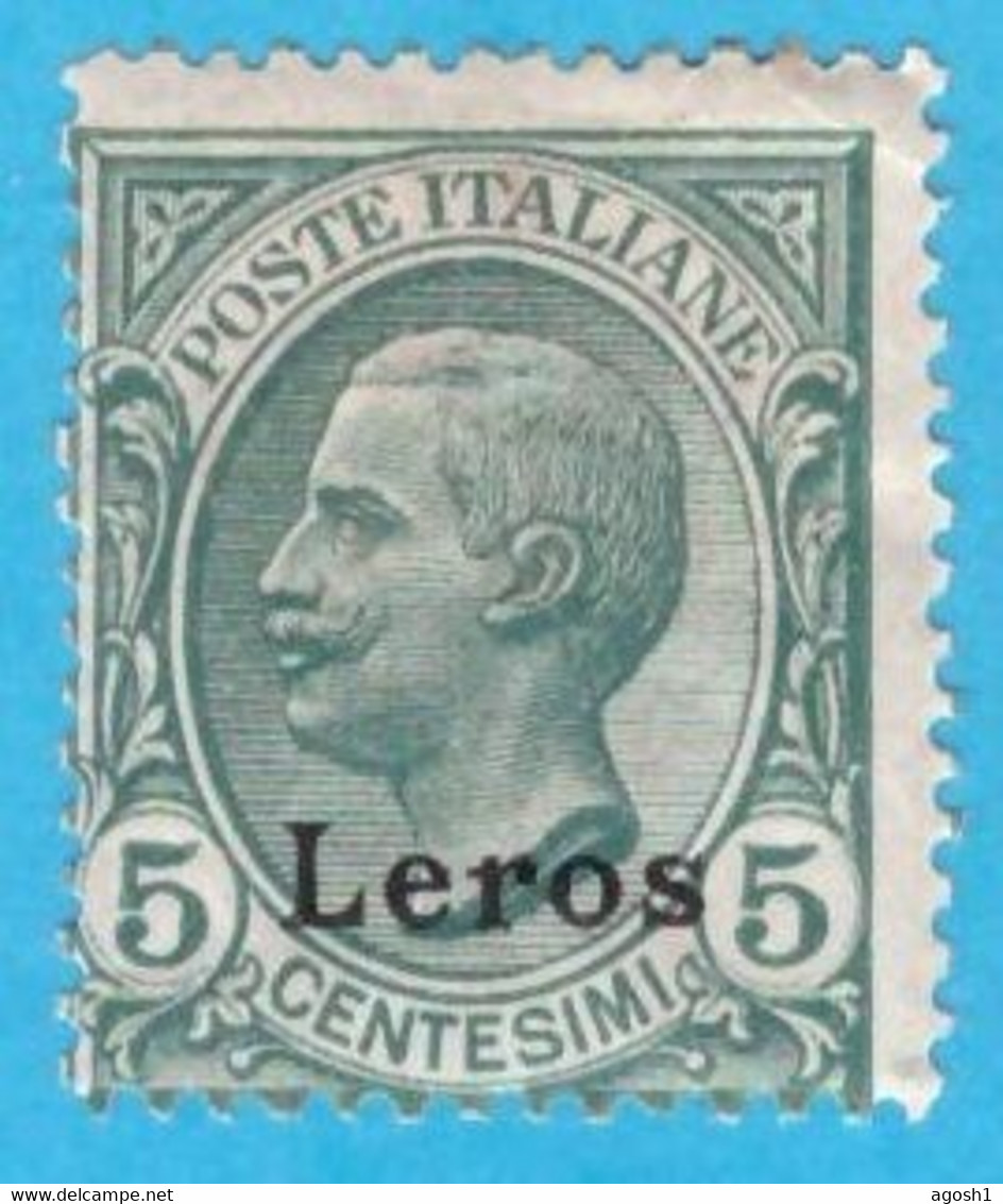 EGLE001 EGEO LERO 1912 FBL D'ITALIA SOPRASTAMPATI LEROS CENT 5 SASSONE NR 2 NUOVO MLH * - Egée (Lero)