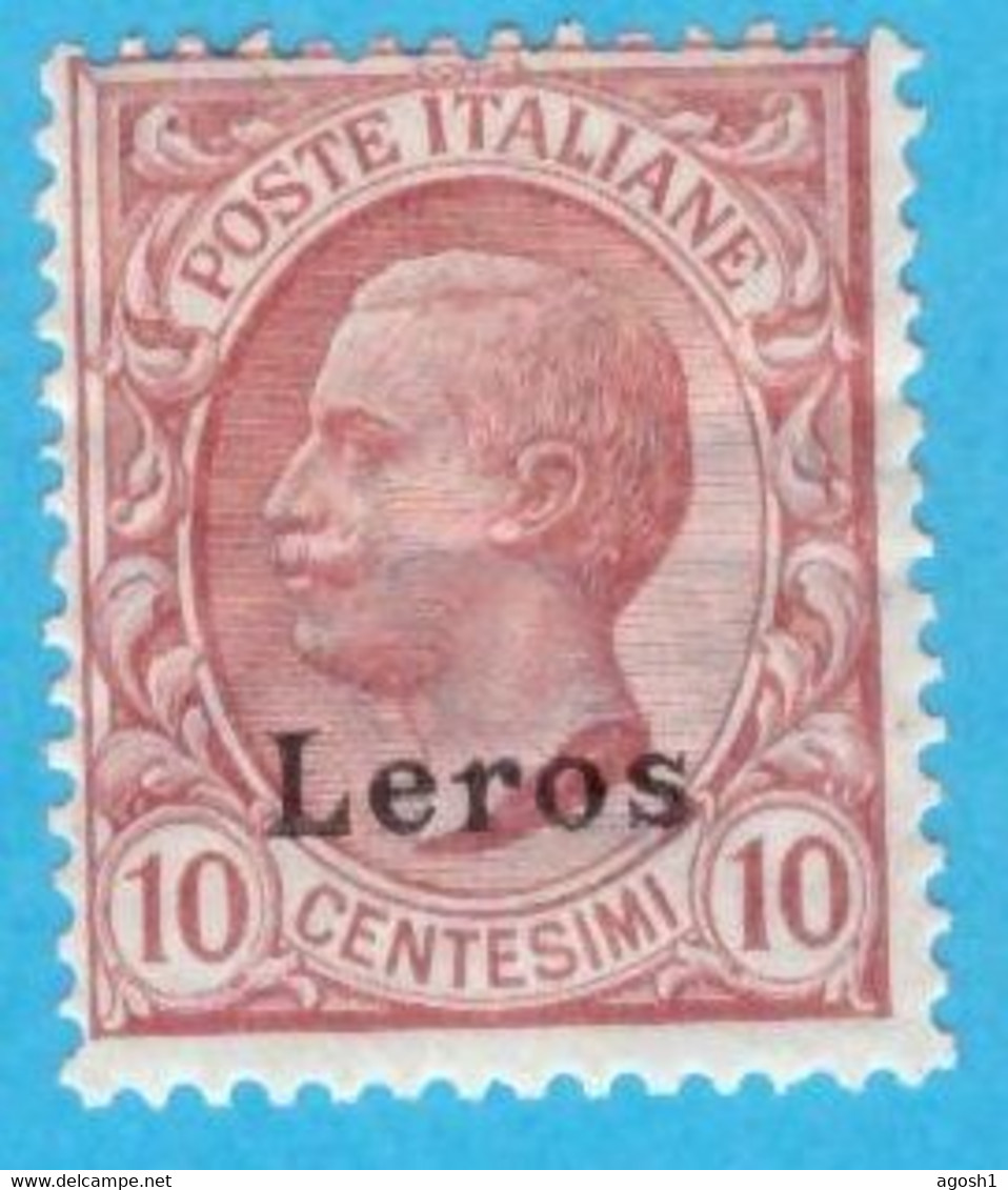 EGLE002 EGEO LERO 1912 FBL D'ITALIA SOPRASTAMPATI LEROS CENT 10 SASSONE NR 3 NUOVO MLH * - Egeo (Lero)