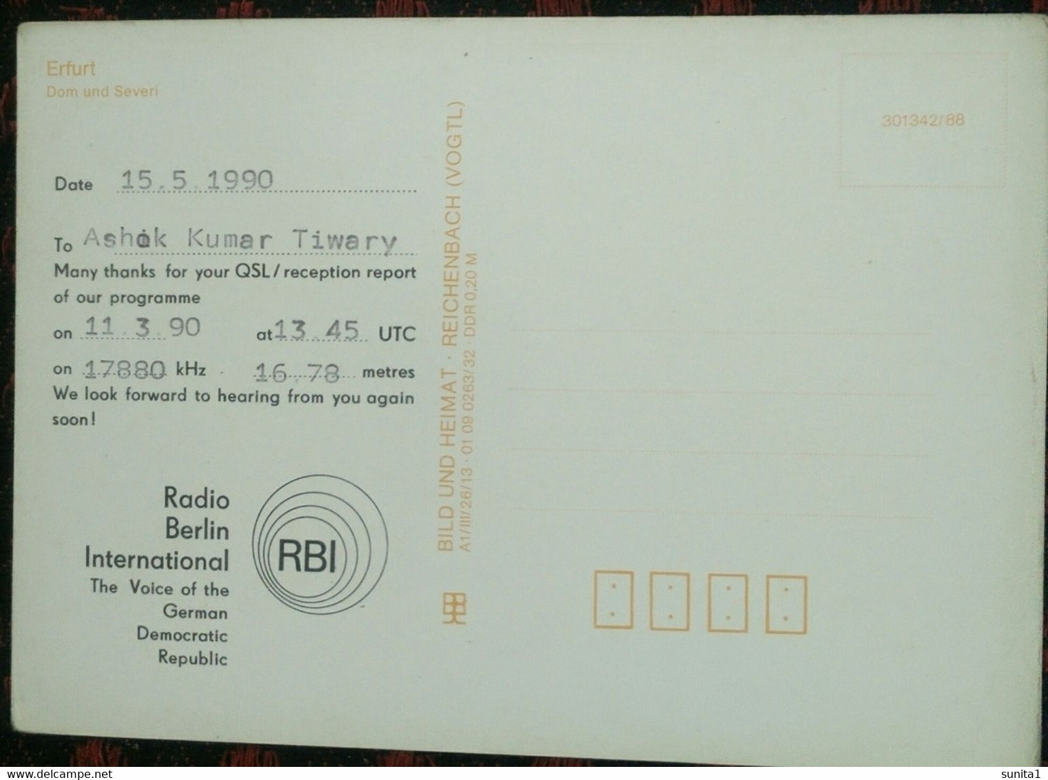 RADIO, TELECOMMUNICATION, DXing, SHORT WAVE LISTENING, Germany, DDR, QSL Card - Radio