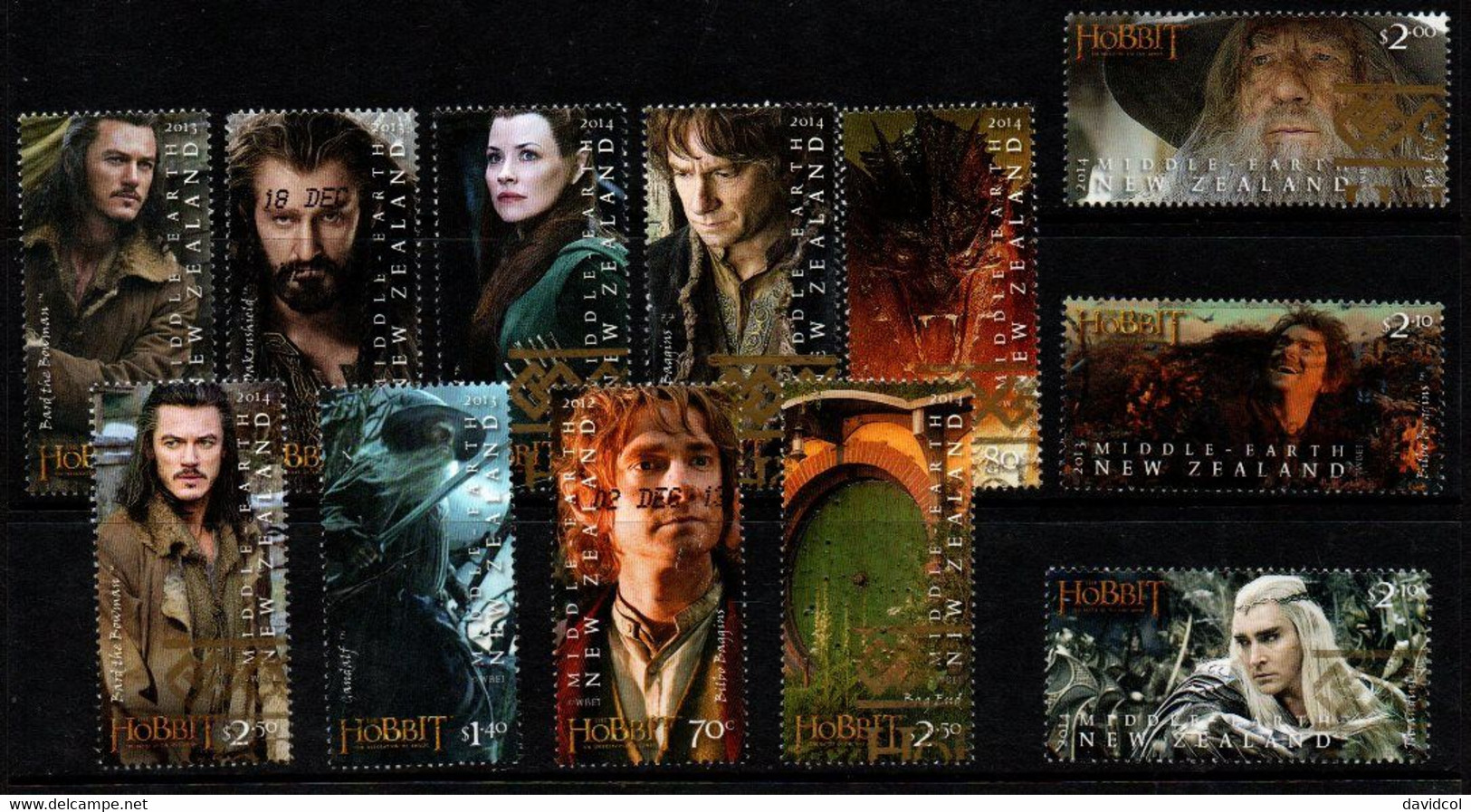 M753A- NEW ZEALAND - 2012-2014 - USED LOT -THE HOBBIT - Oblitérés