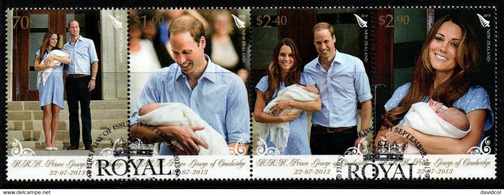 M753B- NEW ZEALAND - 2013 - USED SET- ROYAL BABY - Gebruikt