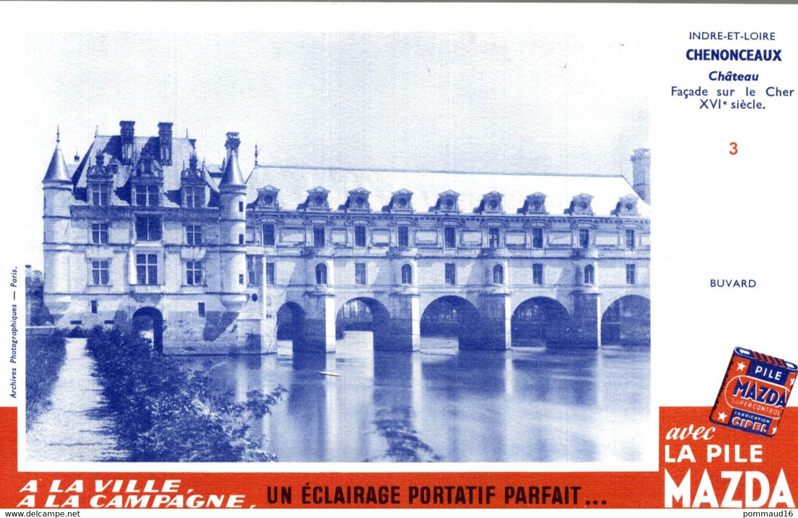 Buvard Mazda Chenonceau Château - Piles