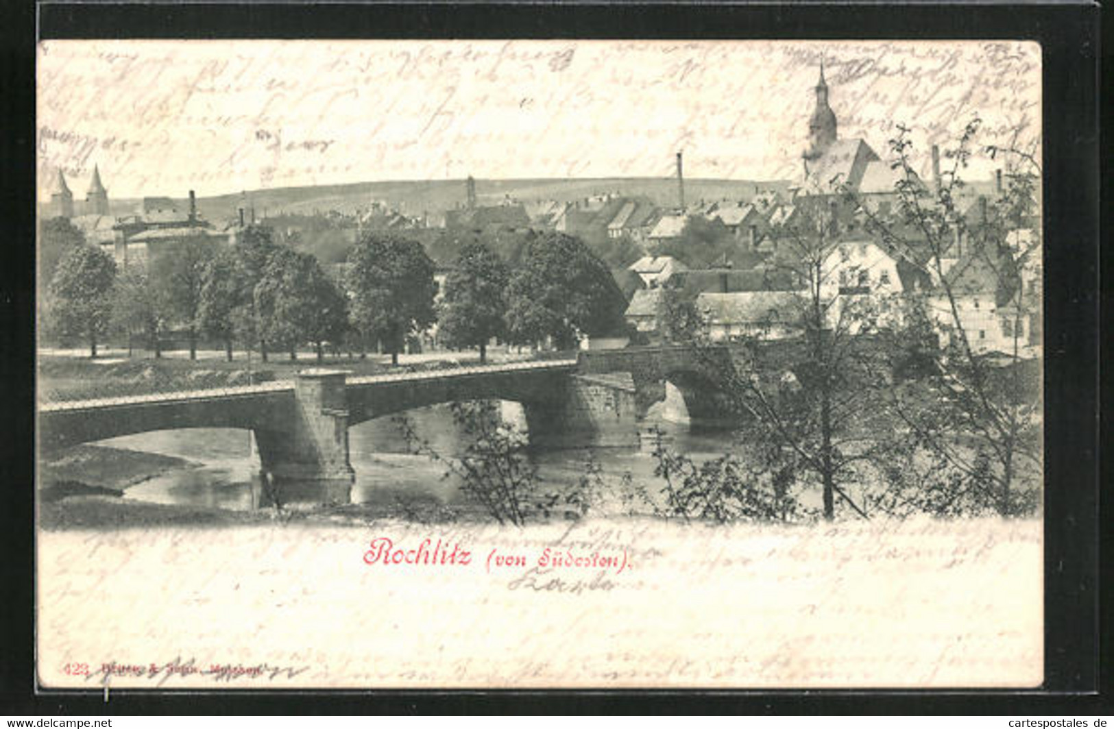 AK Rochlitz, Teilansicht Mit Brücke Von Südosten - Rochlitz