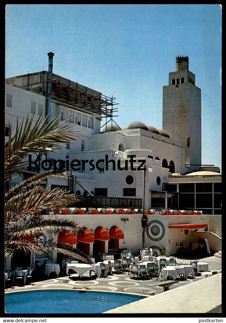 ÄLTERE POSTKARTE TRIPOLI HOTEL UADDAN SWIMMING POOL LIBYA LIBIA LIBYEN Tripolis Libiya Piscine Postcard Ansichtskarte AK - Libia