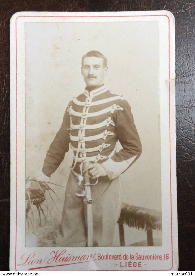 CDV - Photographe -Militair -Leon Huisman - Liege 1880 Uniform ,sabel - Oud (voor 1900)