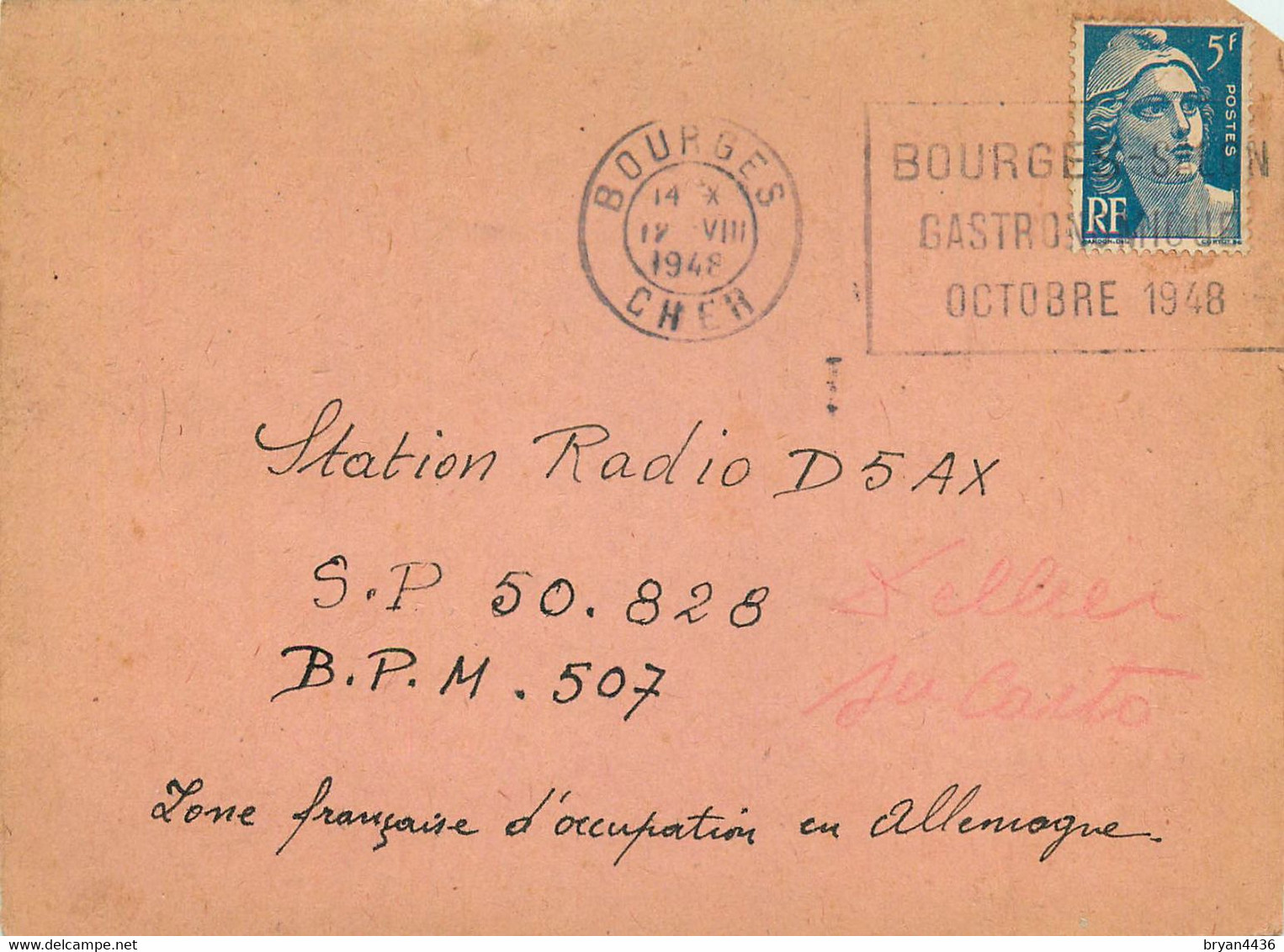 18 -BOURGES - CPA ILLUSTRATEUR; Maurice DEM - RADIO AMATEUR LOCAL; H. RIFFET- 1948 - TRES BON ETAT - Radio