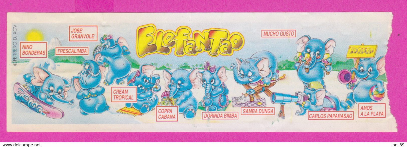 264649 /  Instruction Kinder Surprise - FERRERO D. XCV Amos A La Playa ... Elefantao Elephants ...  12.4 X 3.7 Cm. - Istruzioni