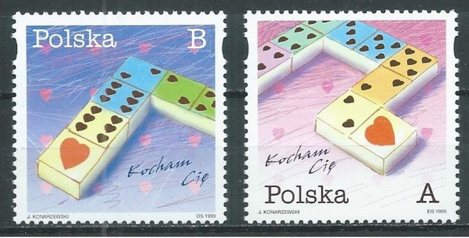 Pologne YT N°3523/3524 Timbres De Messages Dominos Neuf ** - Ungebraucht