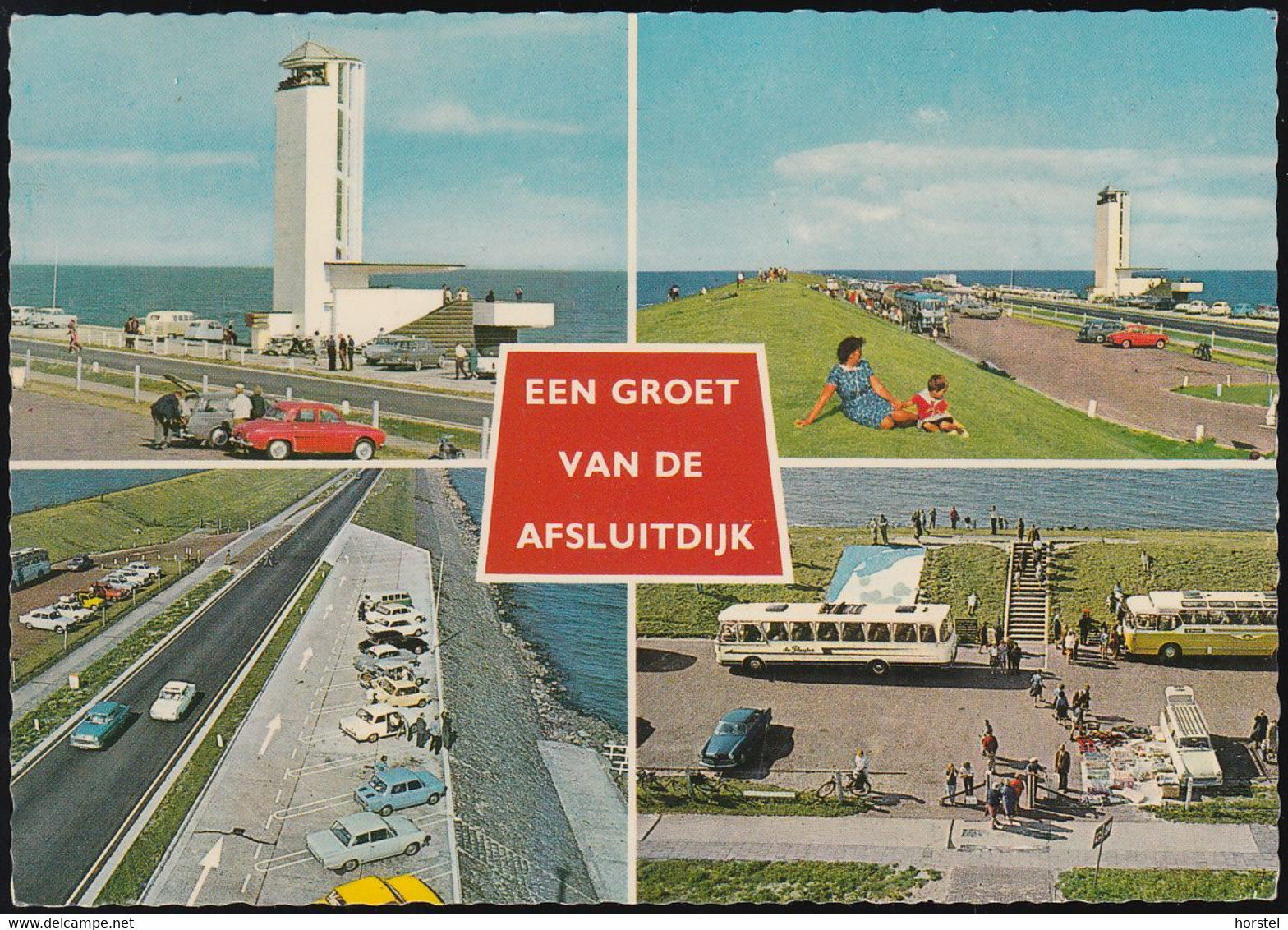 Netherland - Monument Afsluitdijk Holland - Zuiderzee - Friesland - Cars - VW Bus - Renault - Reisebus - Den Oever (& Afsluitdijk)