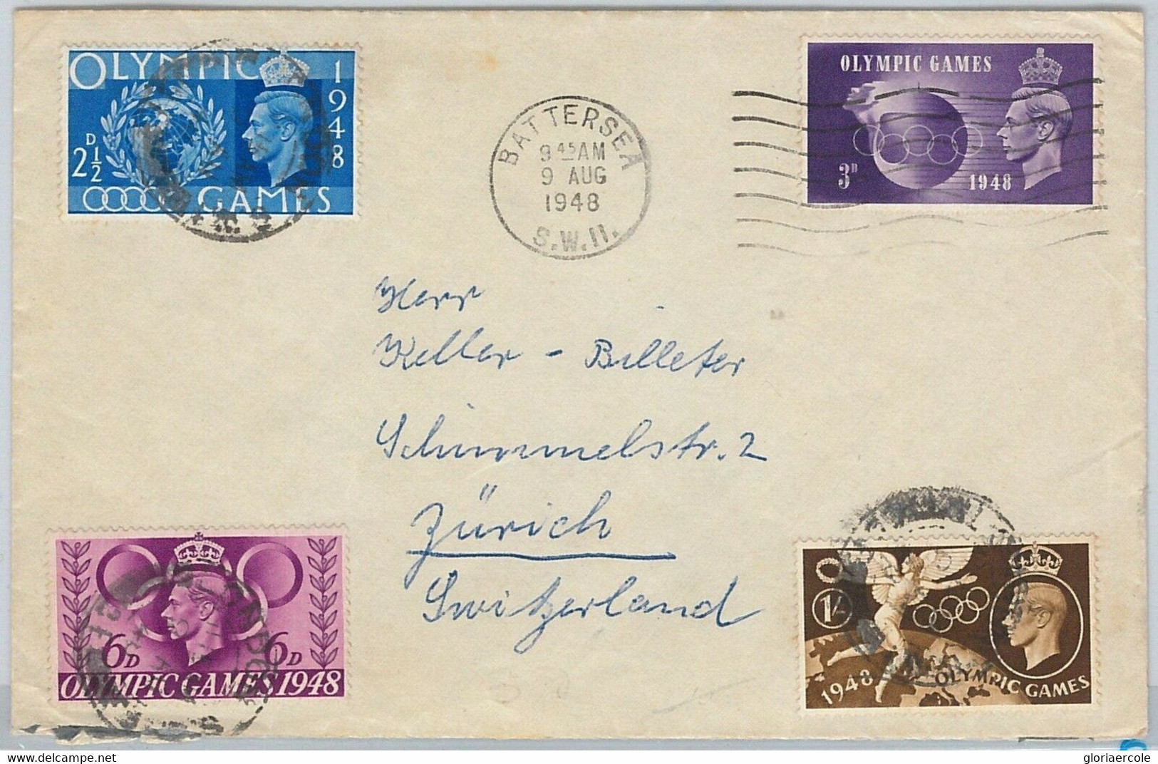 45695 - GB -  POSTAL HISTORY  -  1948 OLYMPIC GAMES  4 Values On COVER  - Nice! - Sommer 1948: London