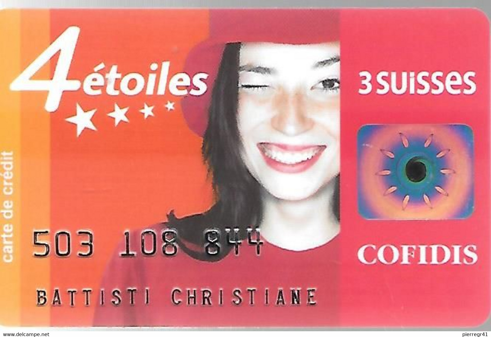 CARTE-MAGNETIQUE-CREDIT-4 ETOILES-3 SUISSES COFIDIS-2004-TBE - Tarjeta Bancaria Desechable