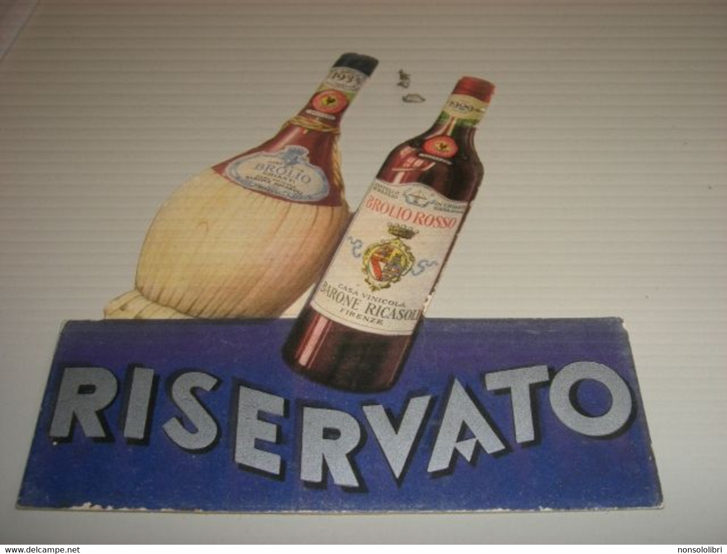 SEGNAPOSTO BROLIO ROSSO CASA VINICOLA BARONE RICASOLI FIRENZE - Paperboard Signs